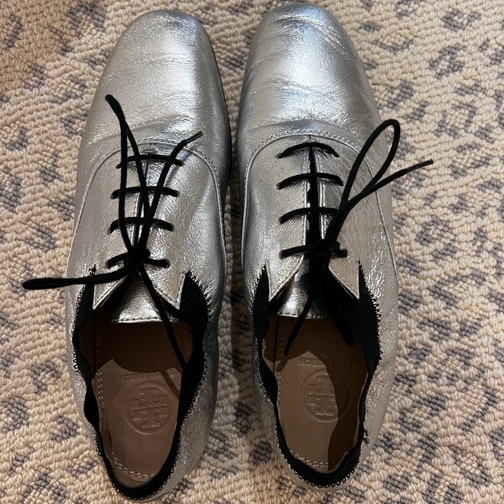 Tory Burch silver shoes